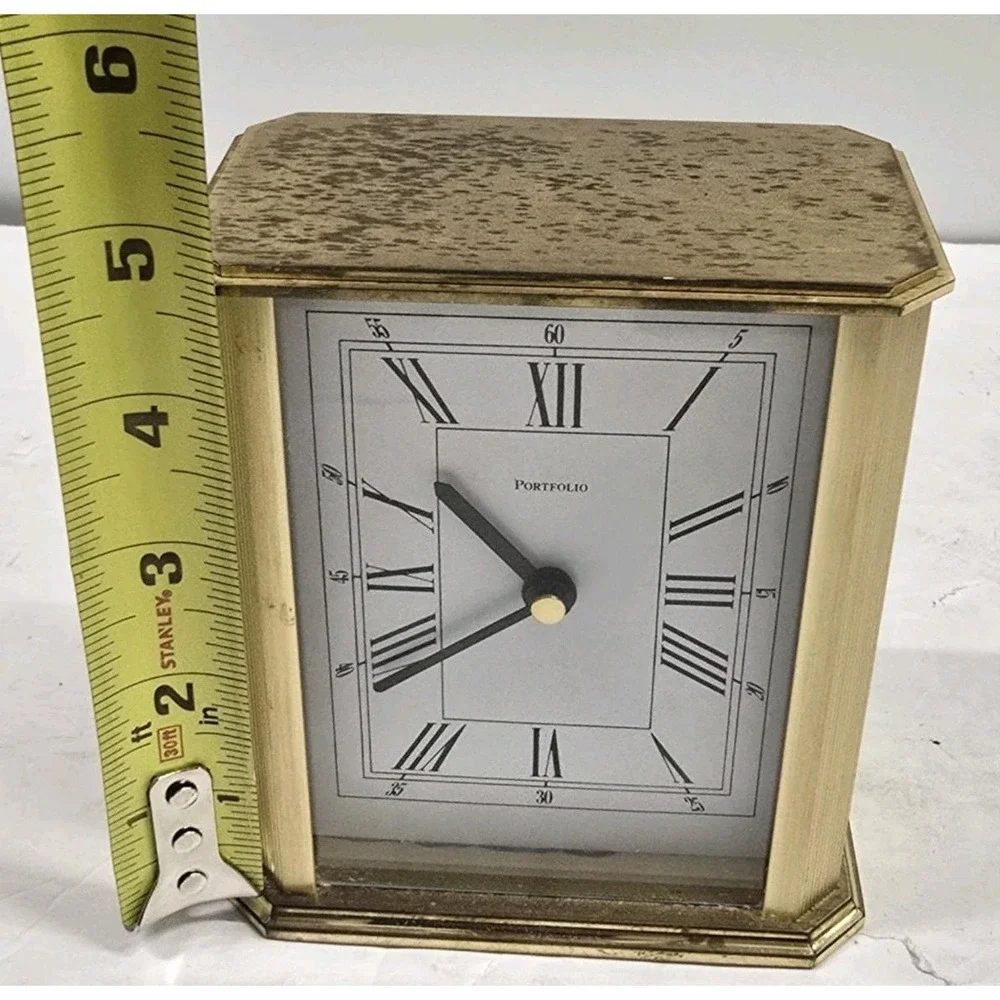 Tiffany & Co‎ Solid Brass Quartz Desk Clock Quartz Movement